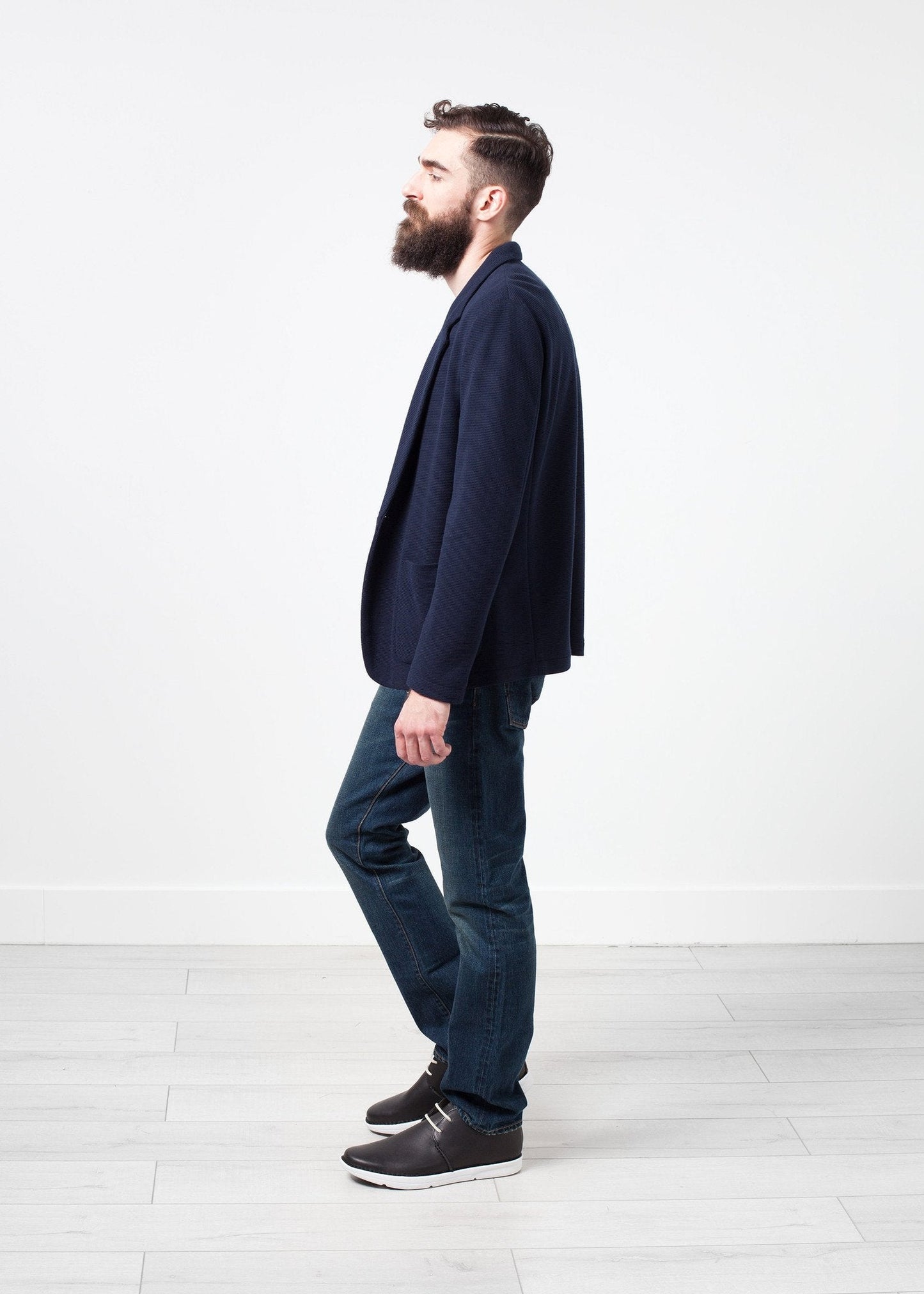 Veste en coton bleu marine