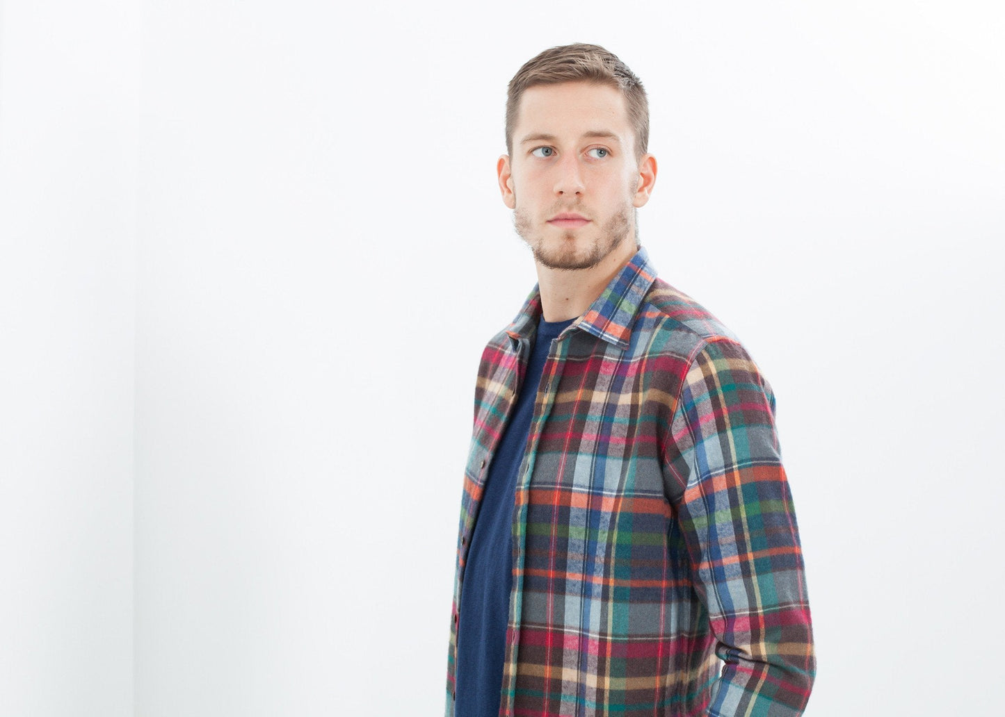 Riccardo Button-Up i Pläd Multi