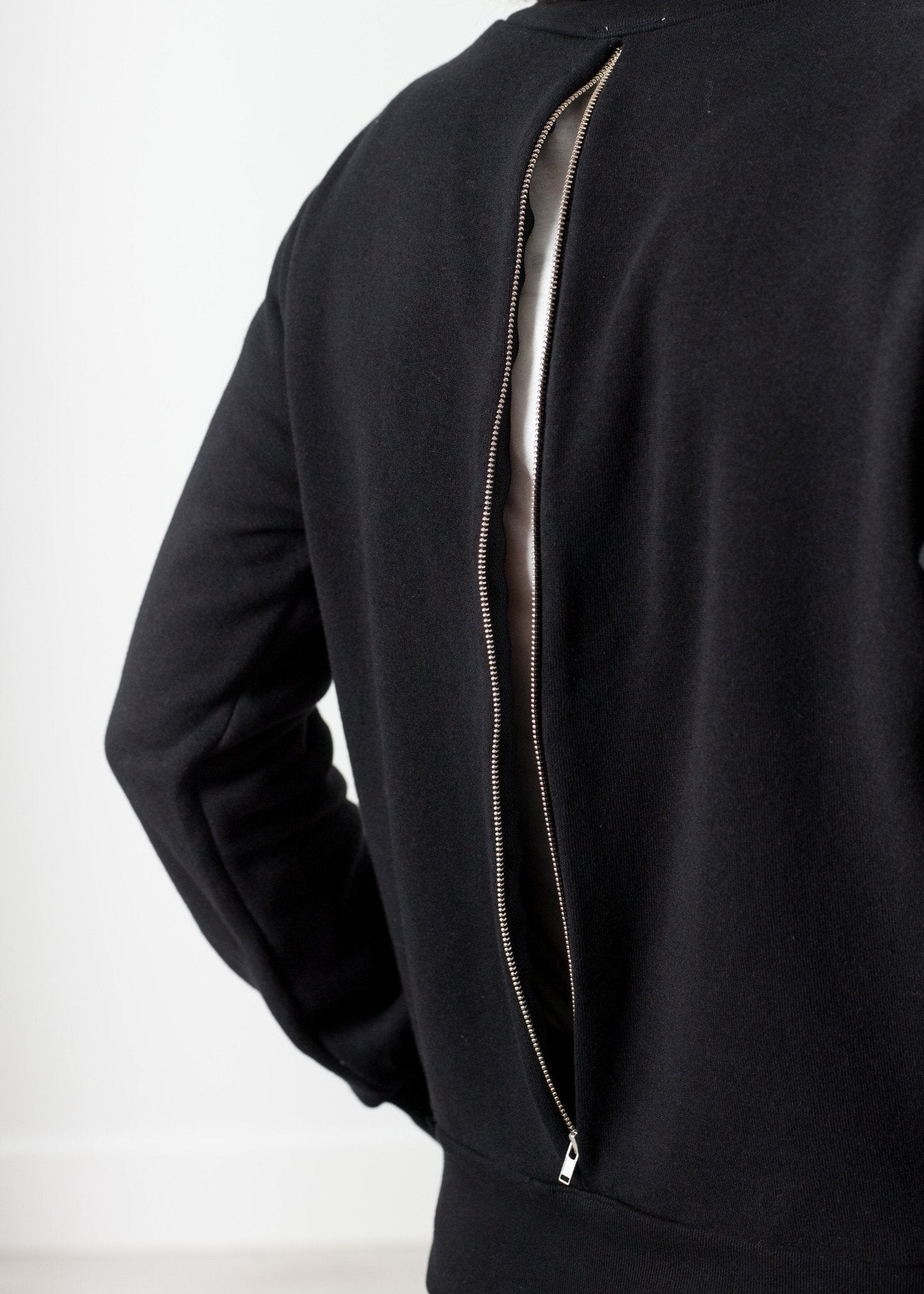 Loopwheeler-Sweatshirt in Schwarz