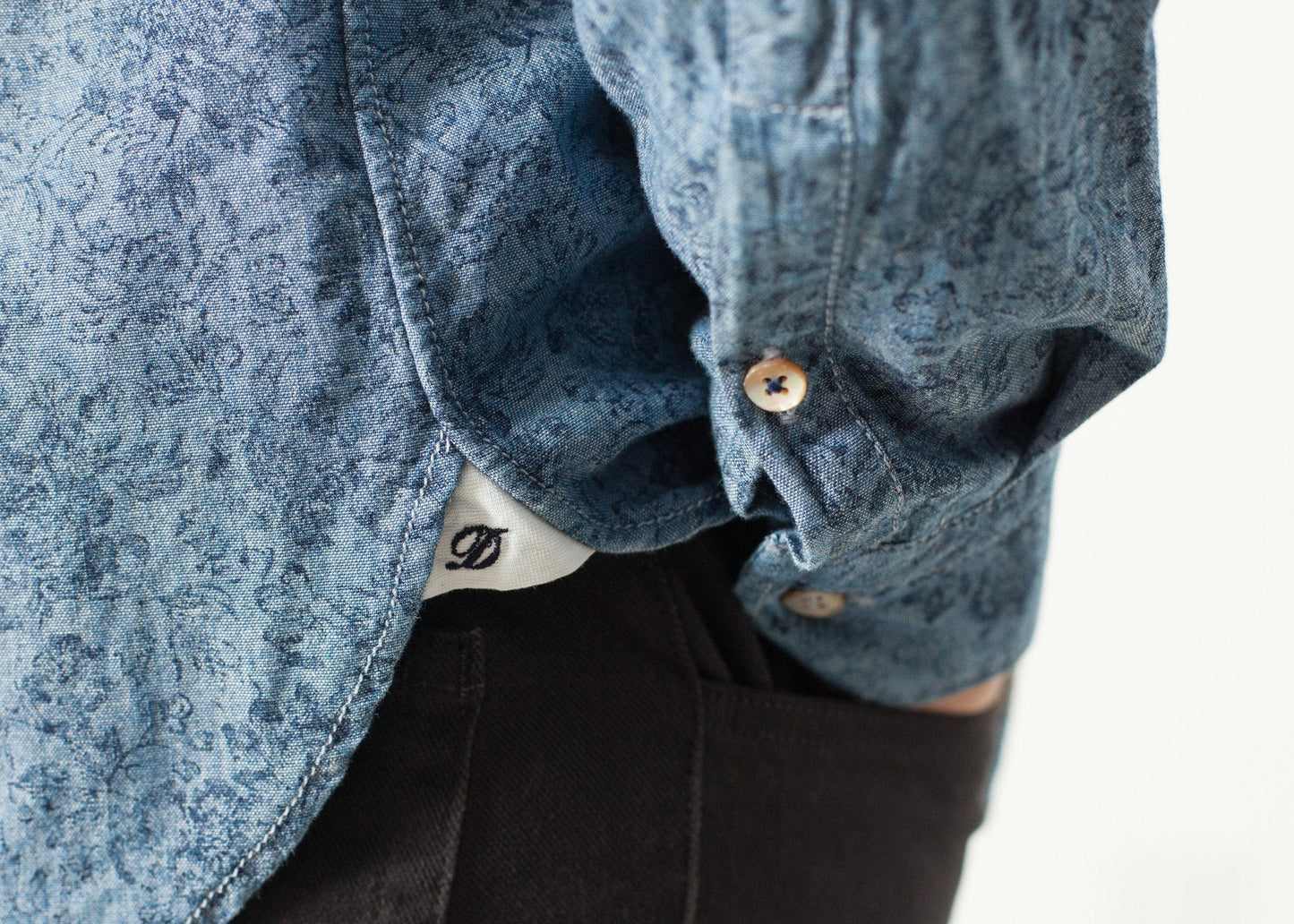 Blommig Button-Up i blått