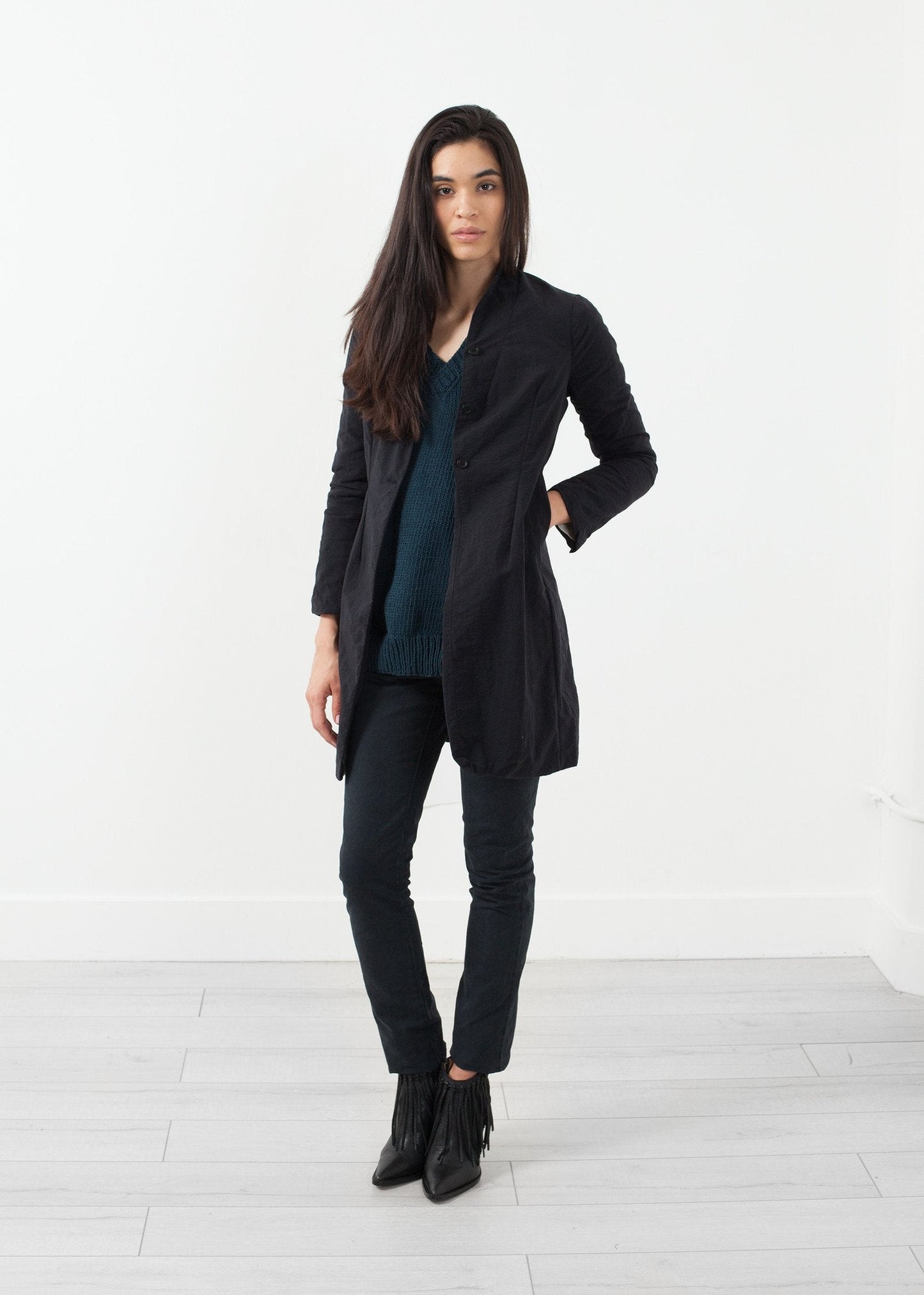 Nylon långjacka
