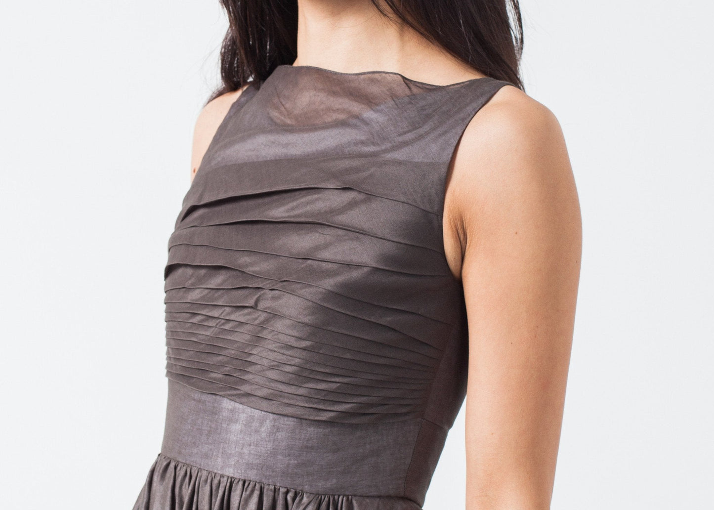 ROBE EN VOILE GRIS PERLE