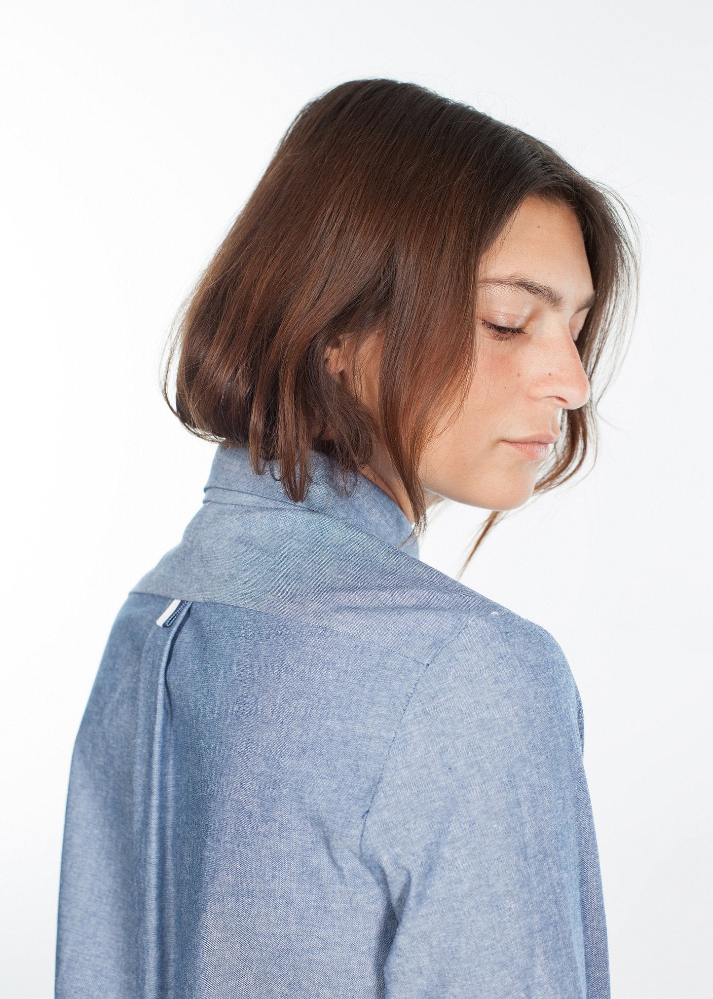 Chambray Shirtdress i blått
