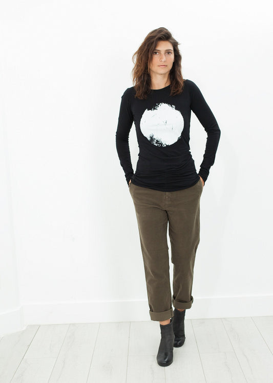 PANTALON EN COTON SUÉDÉ Kaki