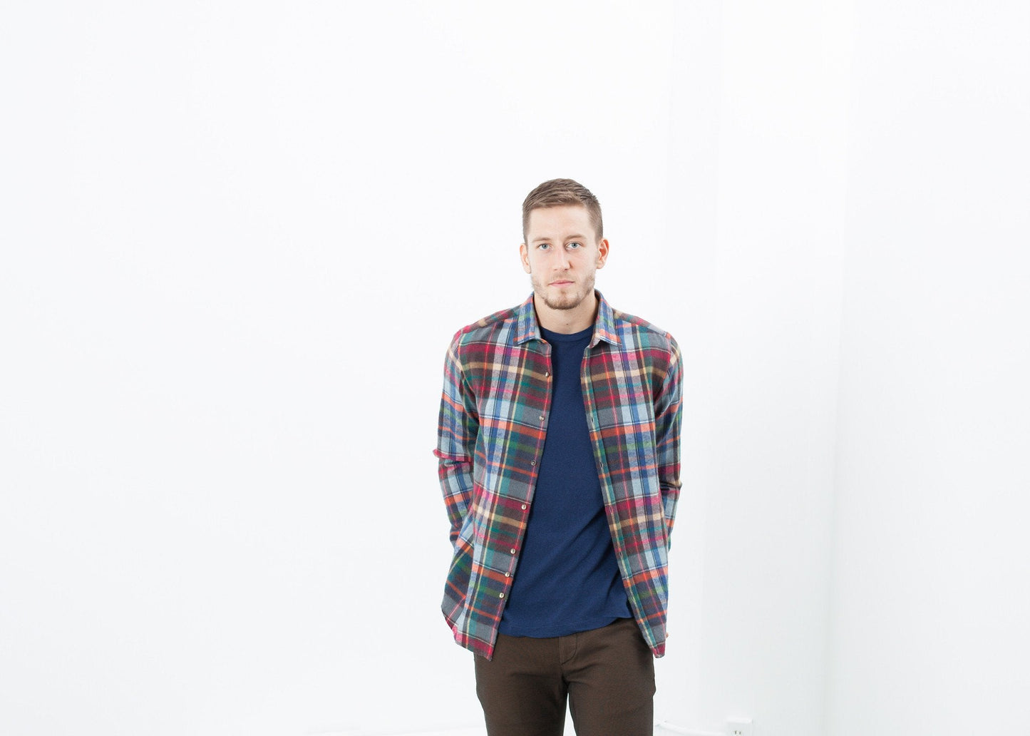 Riccardo Button-Up i Pläd Multi