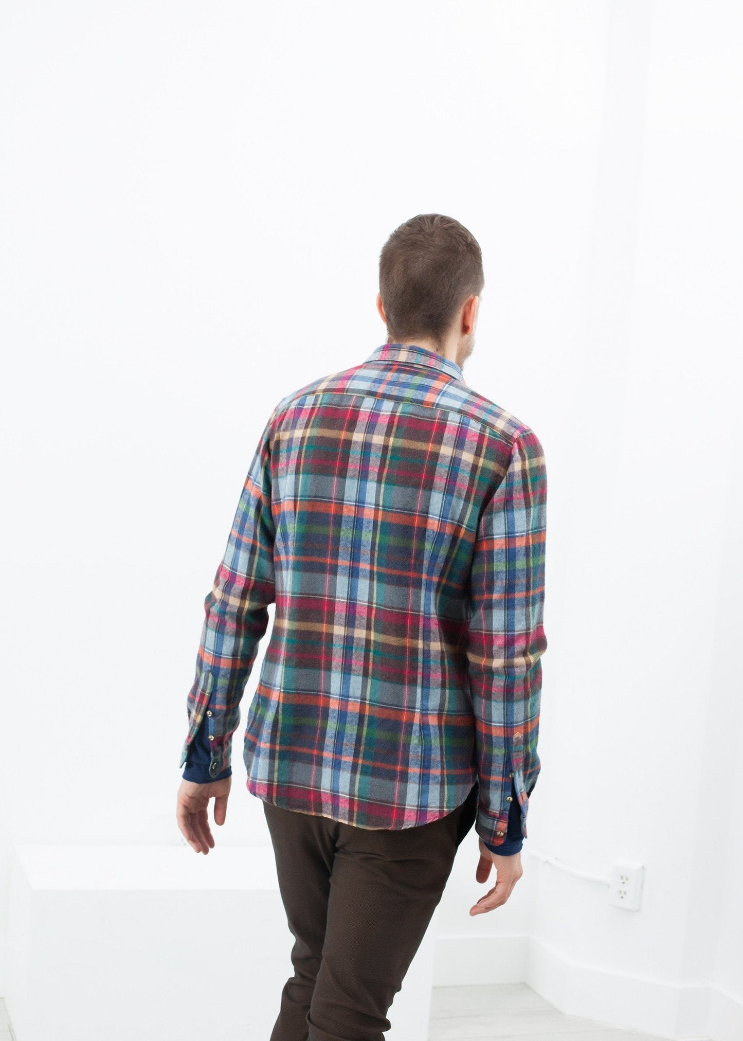 Riccardo Button-Up i Pläd Multi