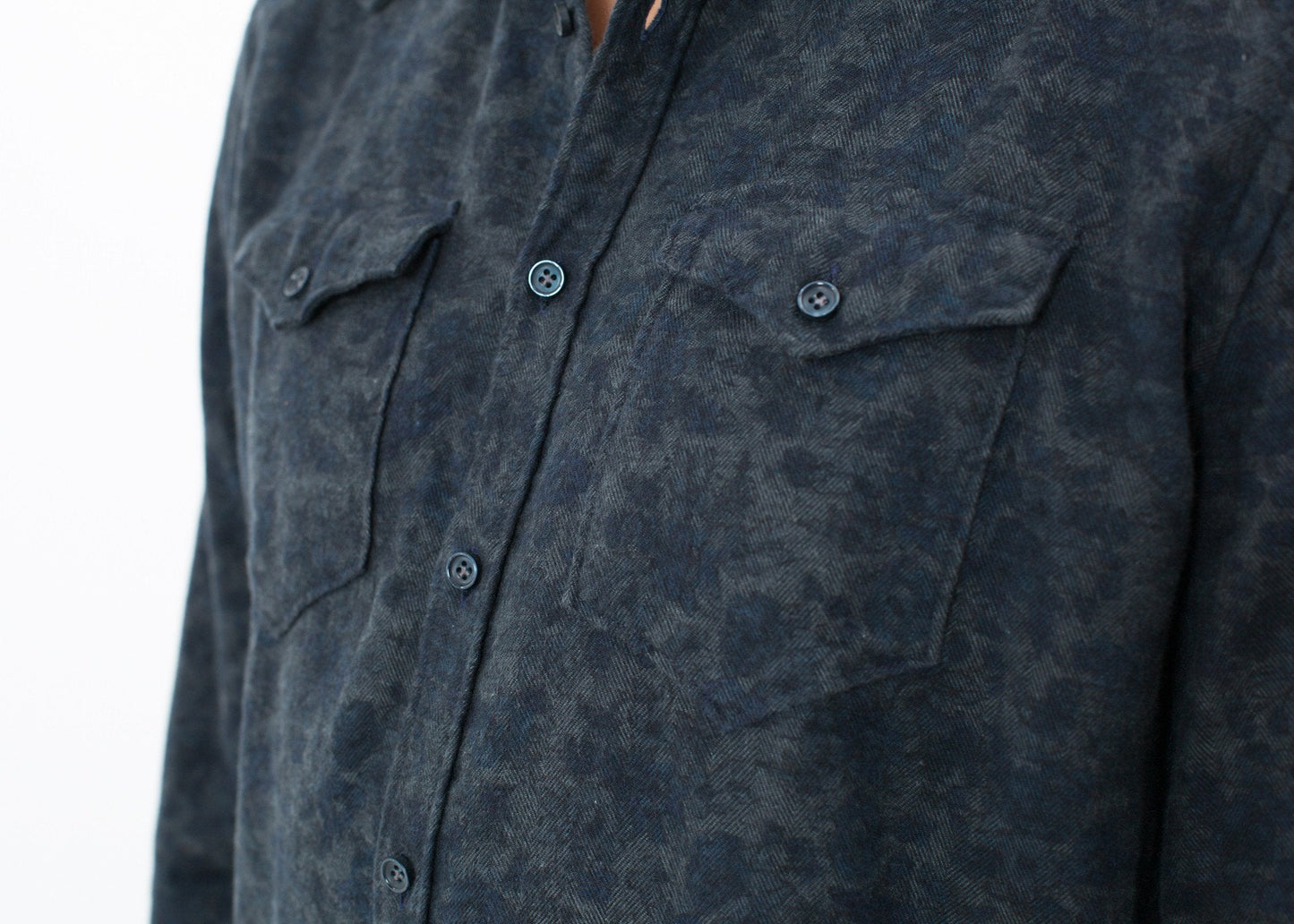 Western Arkansas Button-Up in Dark Hash Floral 