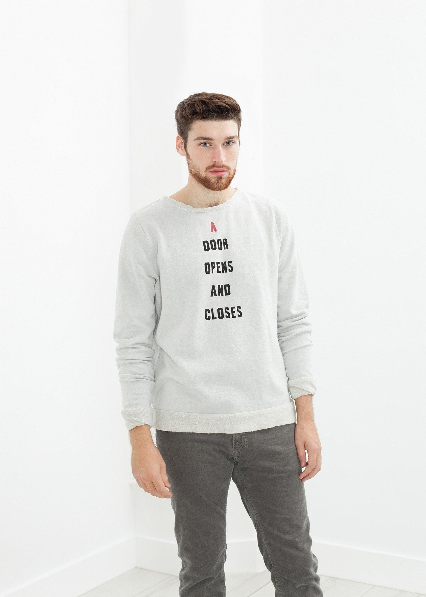 Vintage sweatshirt i ljusgrå 