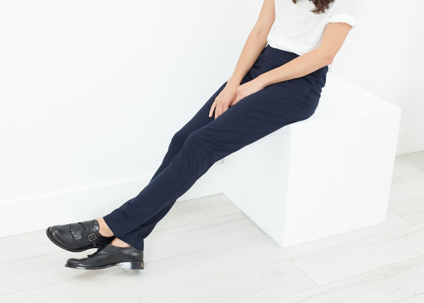 Pantalon Easy Slim en bleu marine