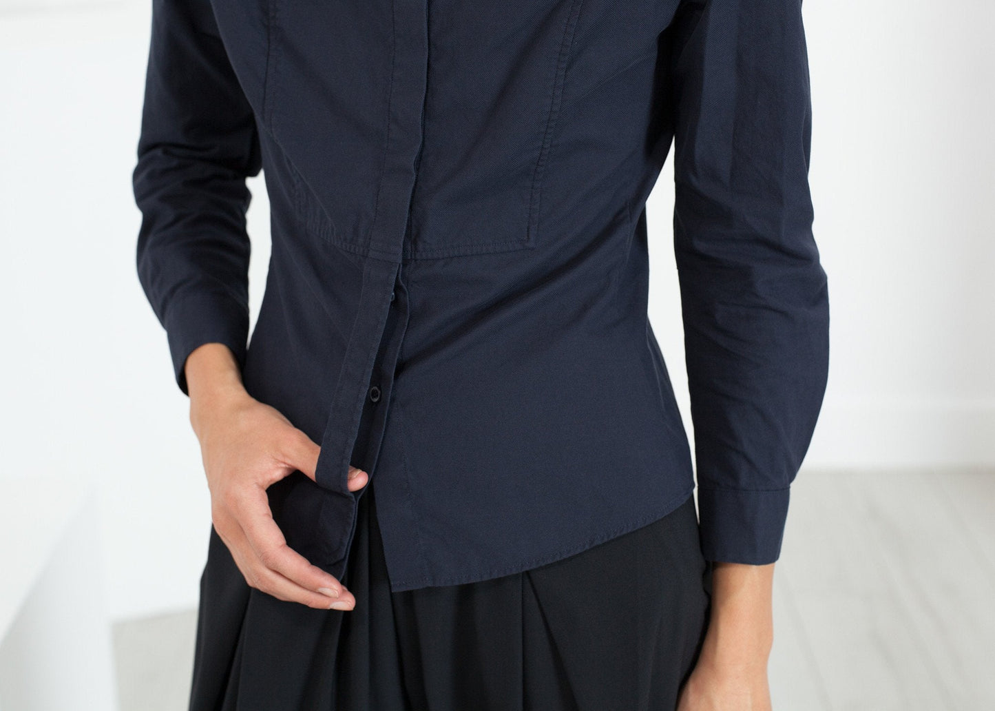Gefaltetes Tux-Hemd in Marineblau