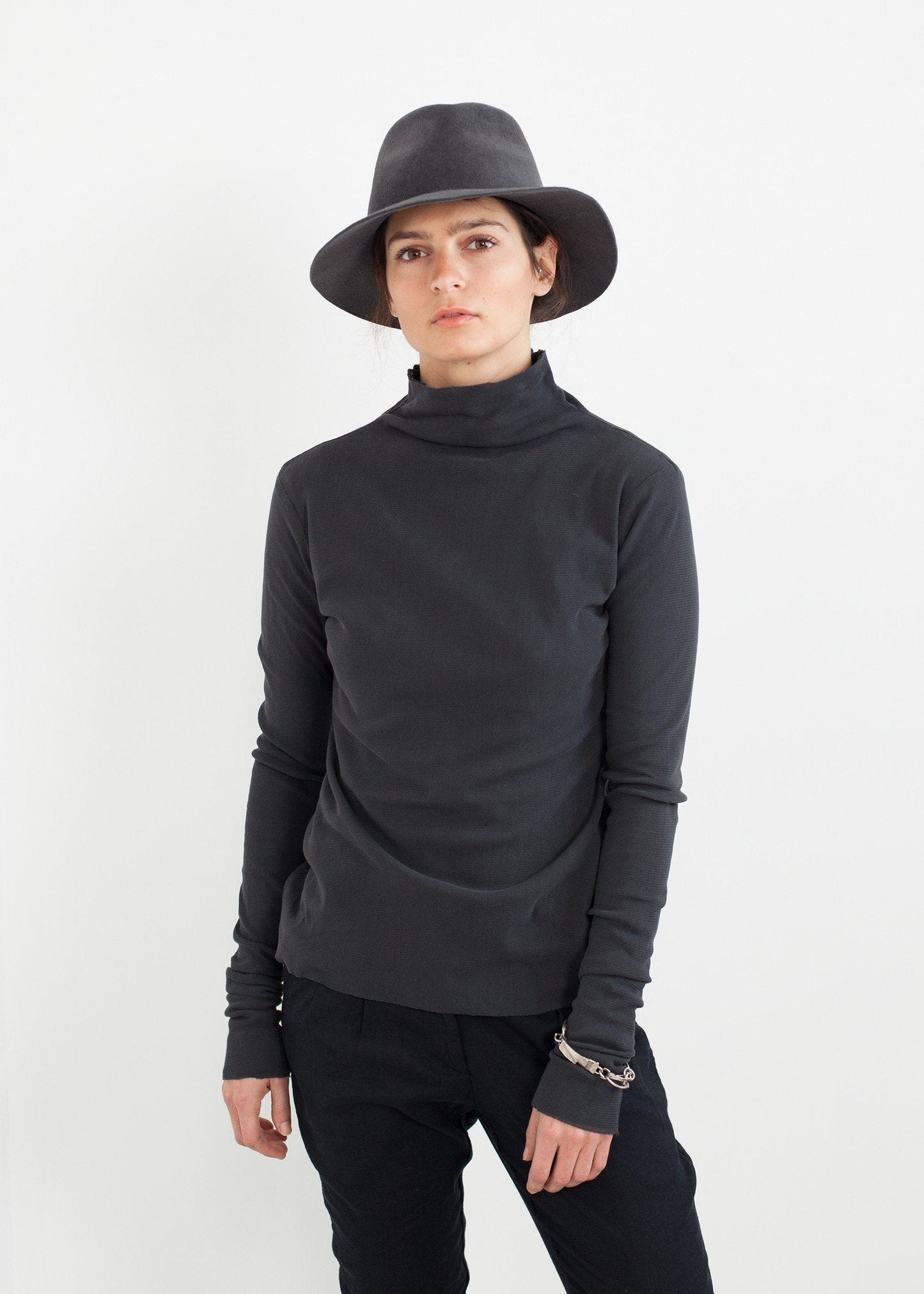 Langes Baumwoll-T-Shirt in Tinte