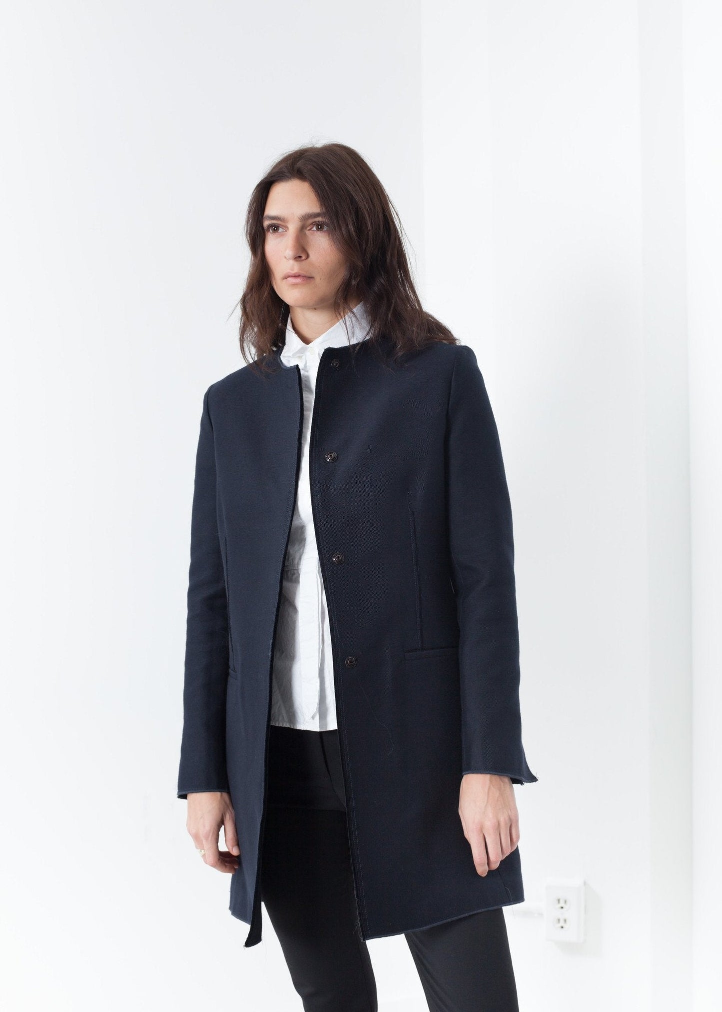 Tessuto-Jacke in Marineblau