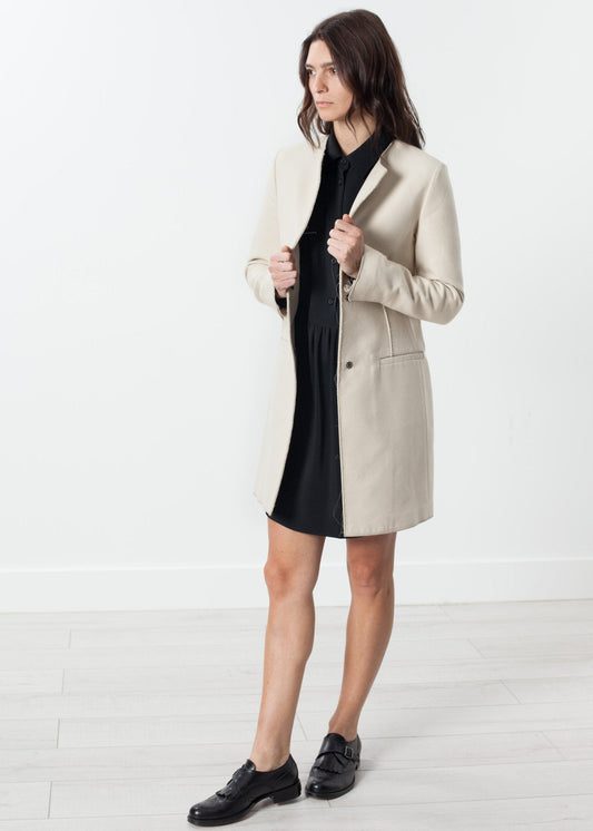 Tissu pour veste en Crème