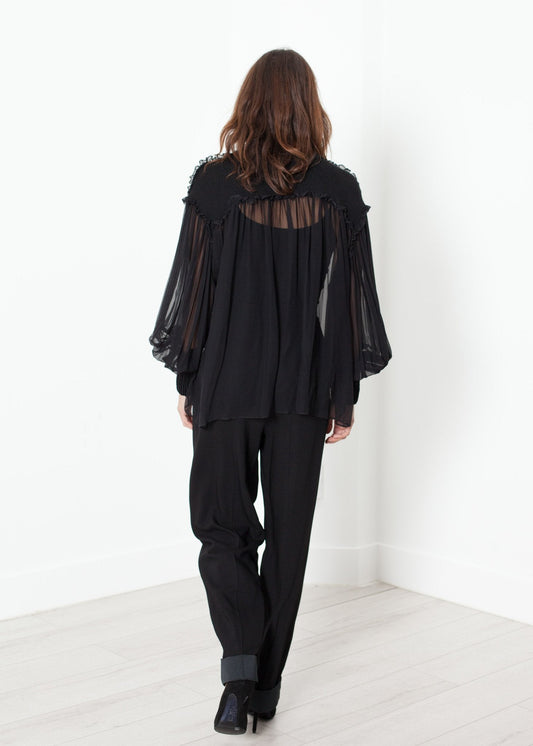 Poet Seidenpullover in Schwarz