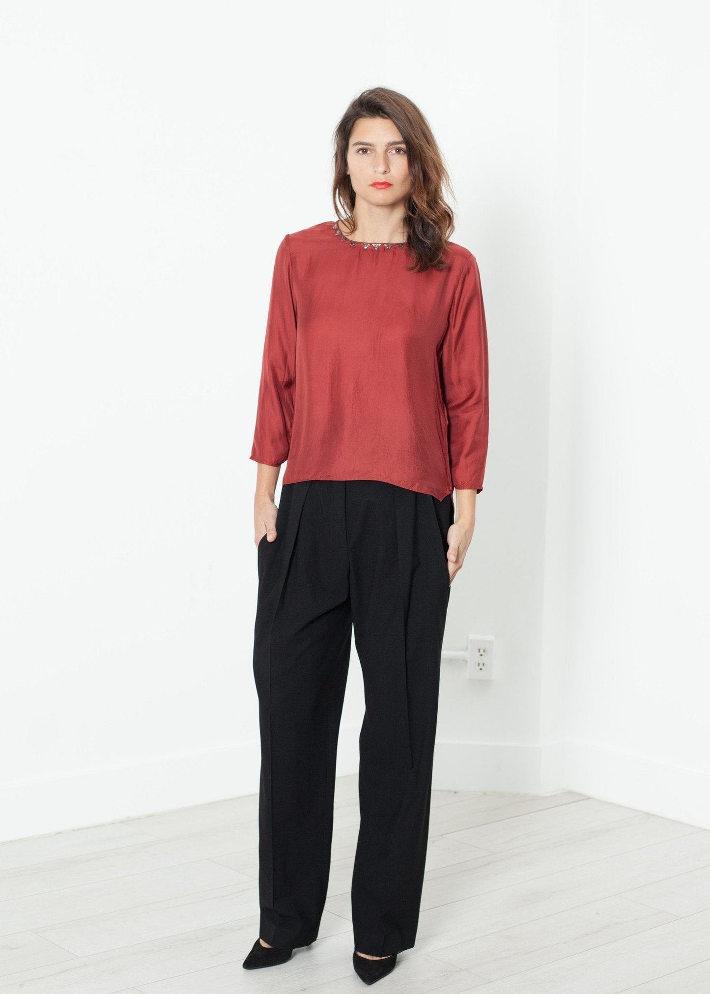Bundfaltenhose in Schwarz