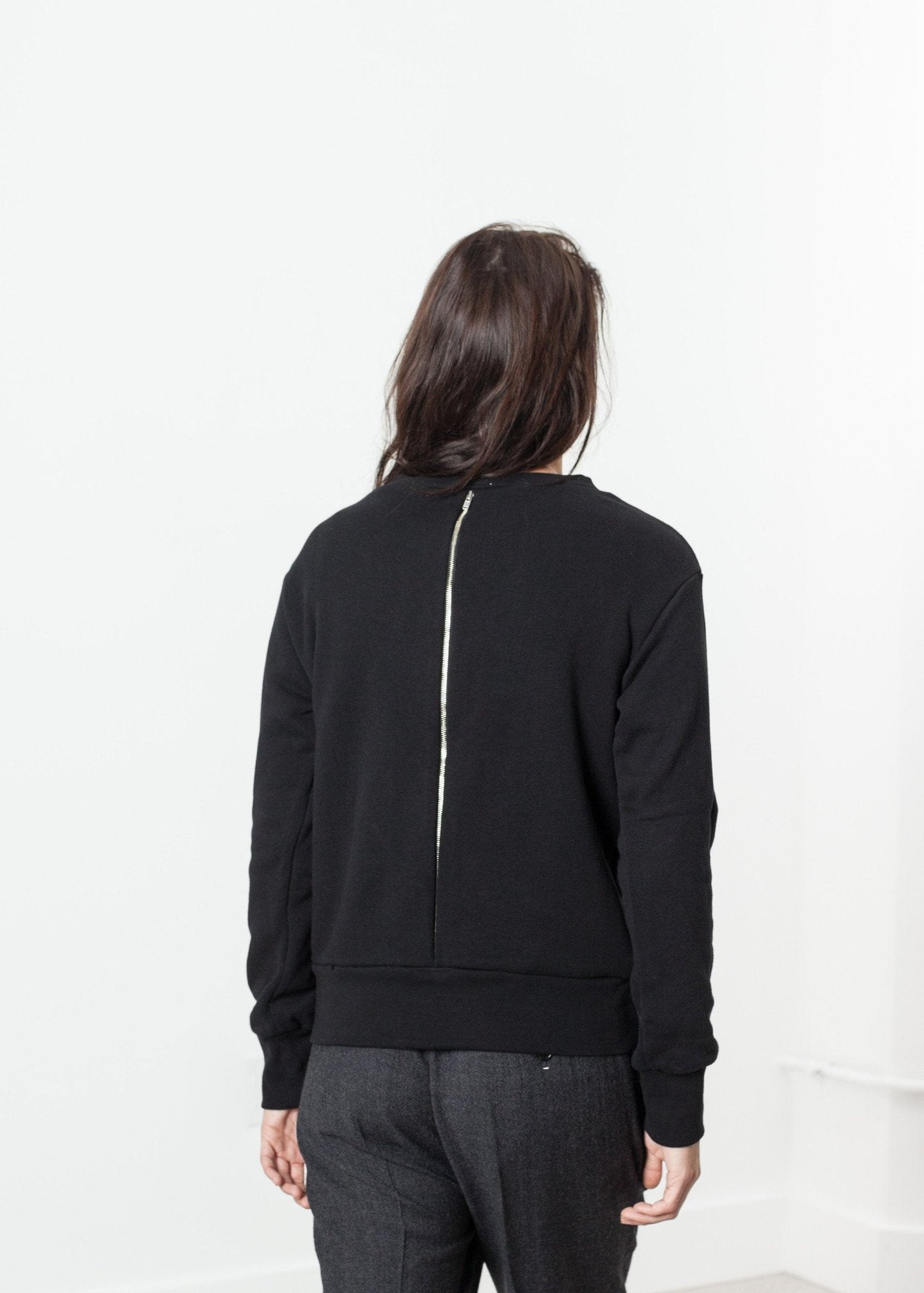 Loopwheeler-Sweatshirt in Schwarz 