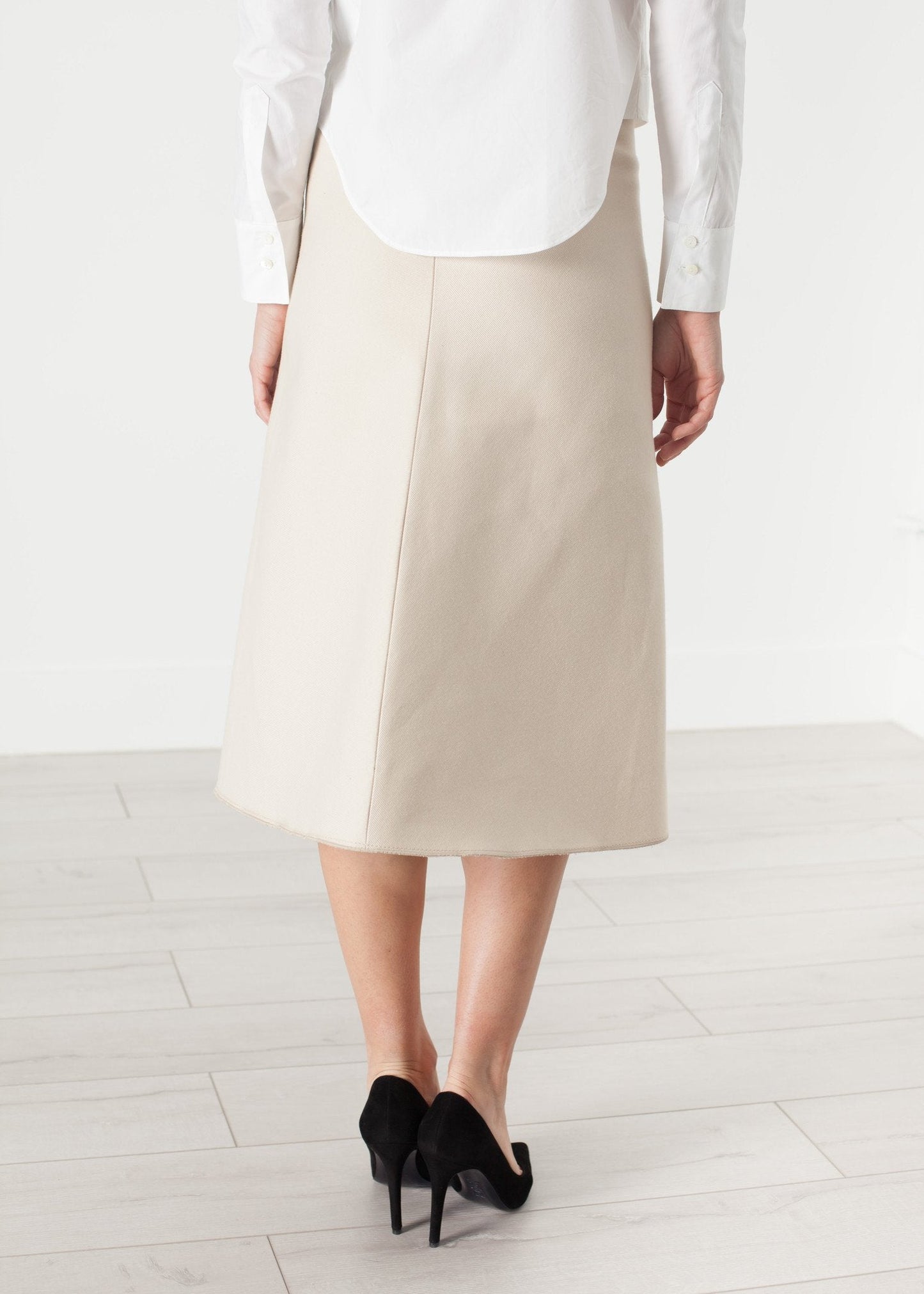 Jupe plissée en tulle crème