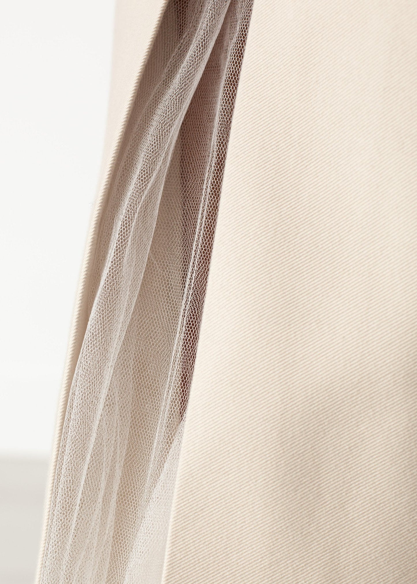 Jupe plissée en tulle crème