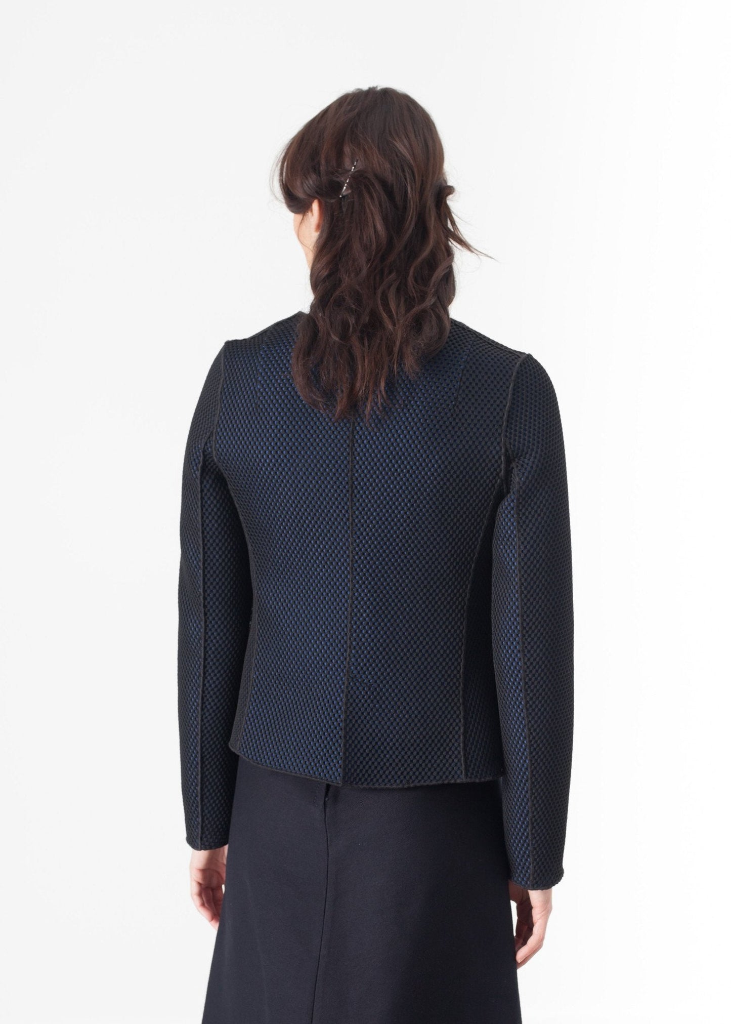 Webjacke in Schwarz/Blau
