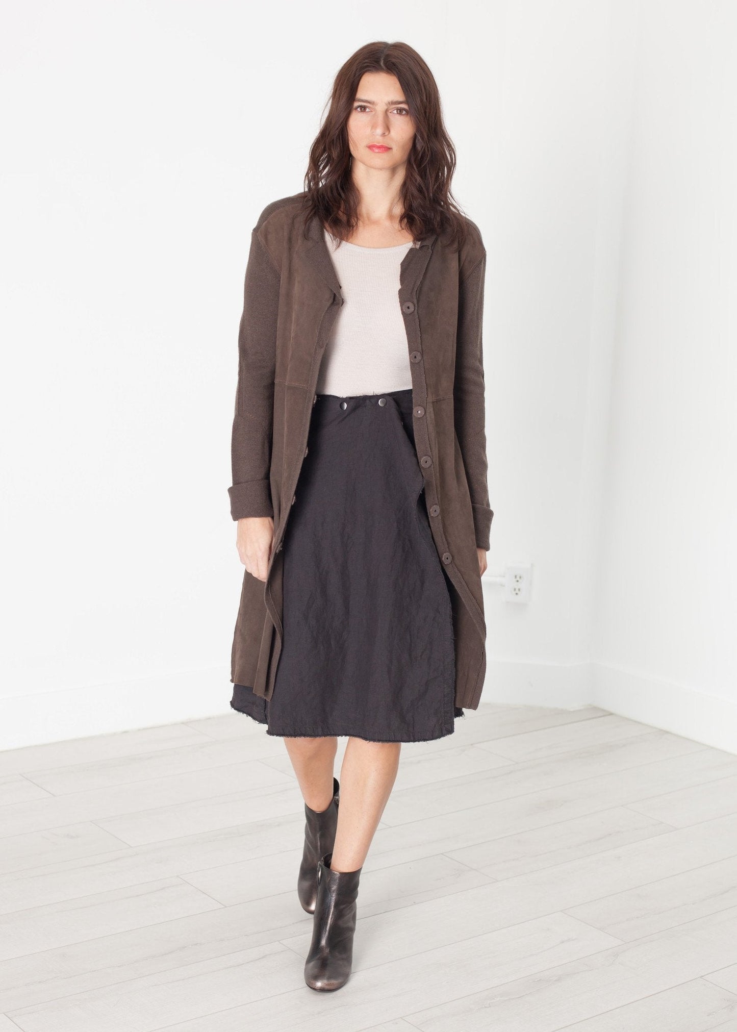 Jupe Wrap Snap en Noir