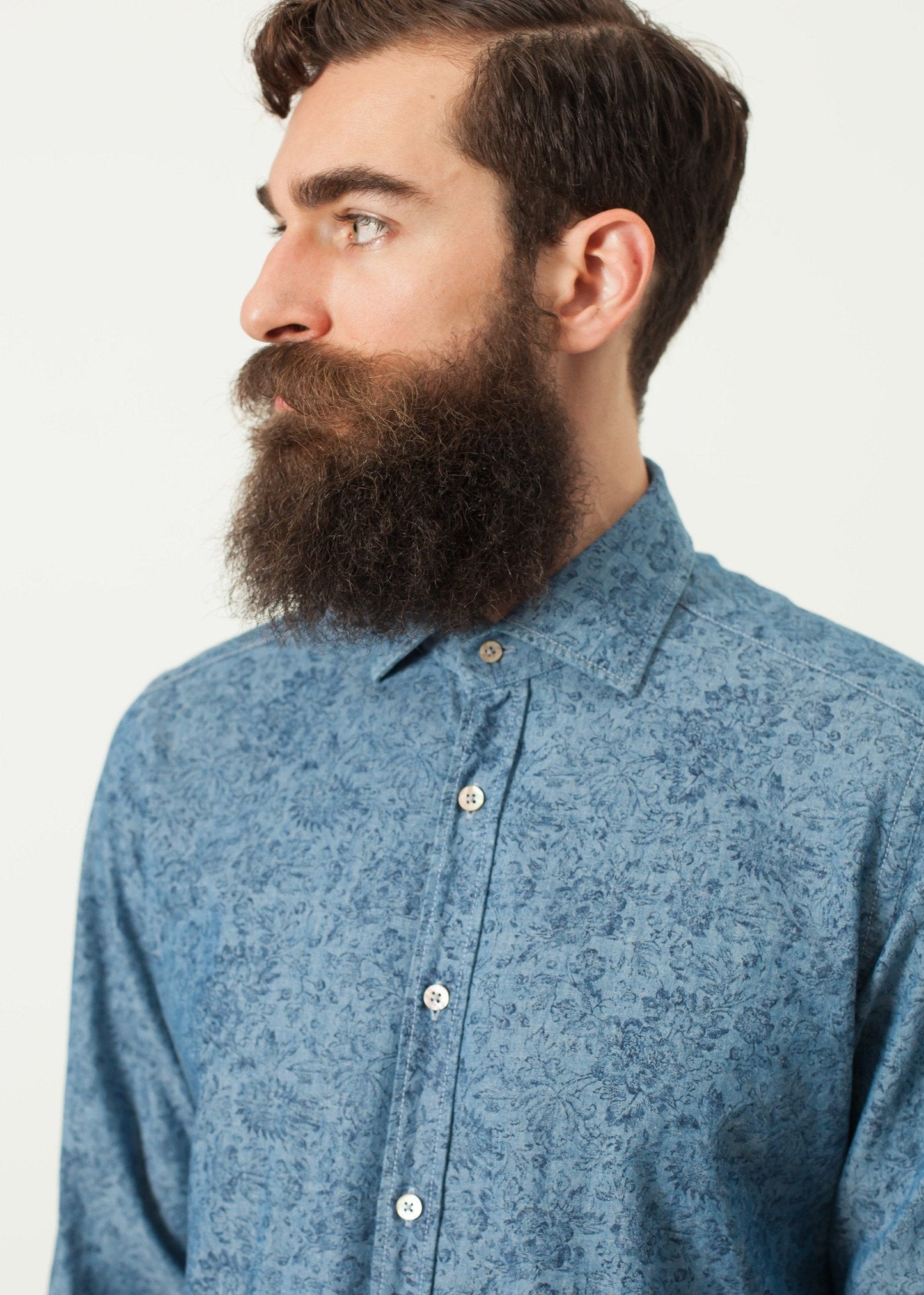 Blommig Button-Up i blått