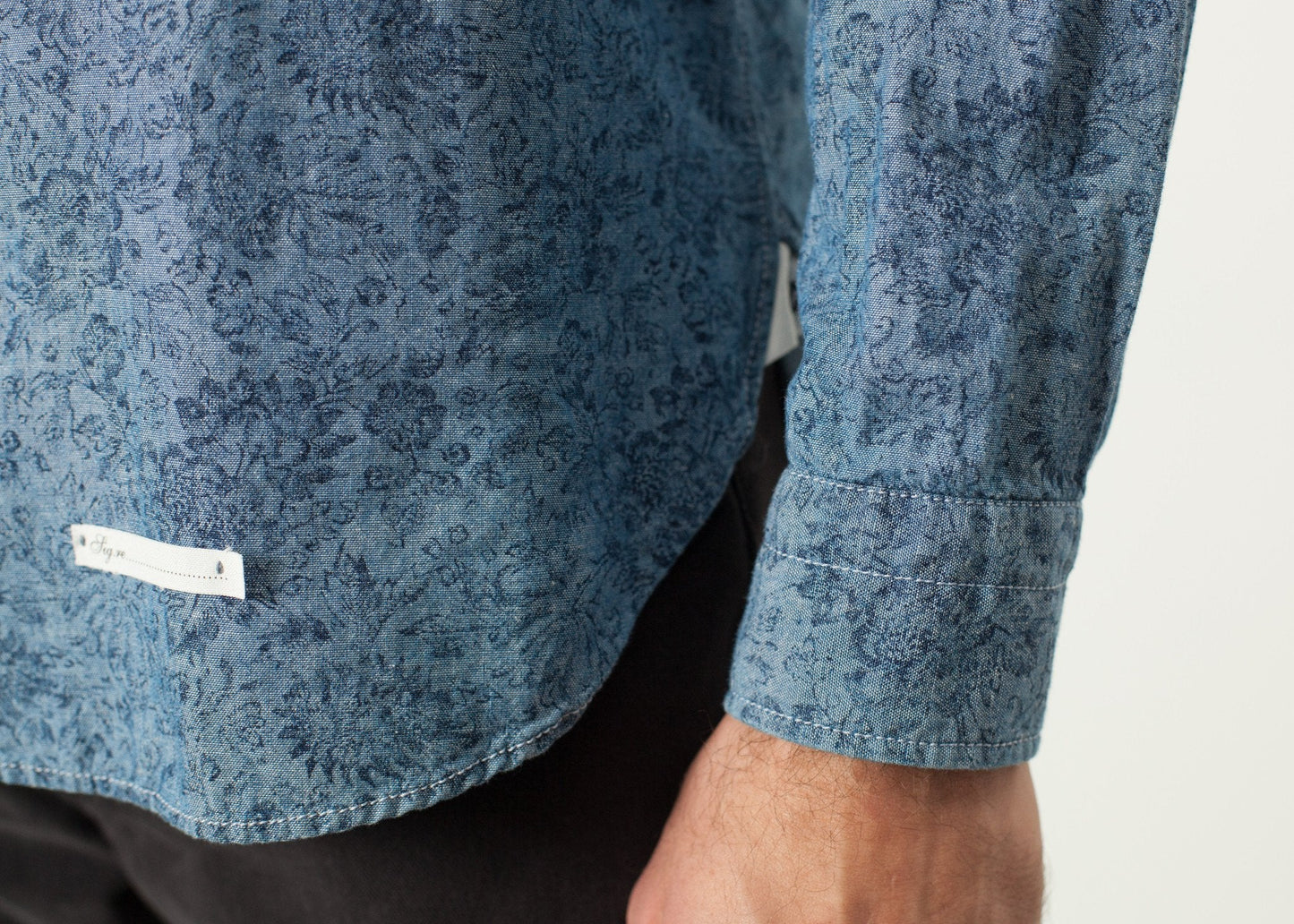 Blommig Button-Up i blått