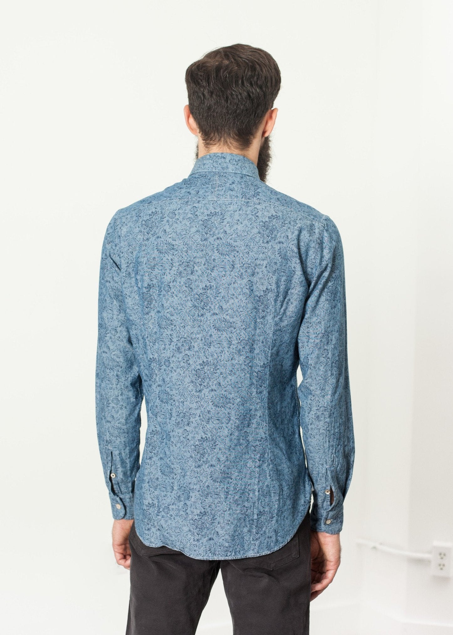Blommig Button-Up i blått