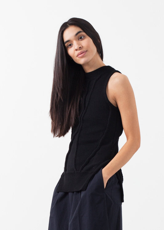 Geschwungenes, gestreiftes Strick-Tanktop