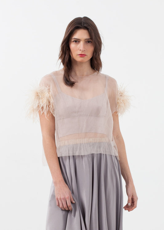 Organza-Feder-Top