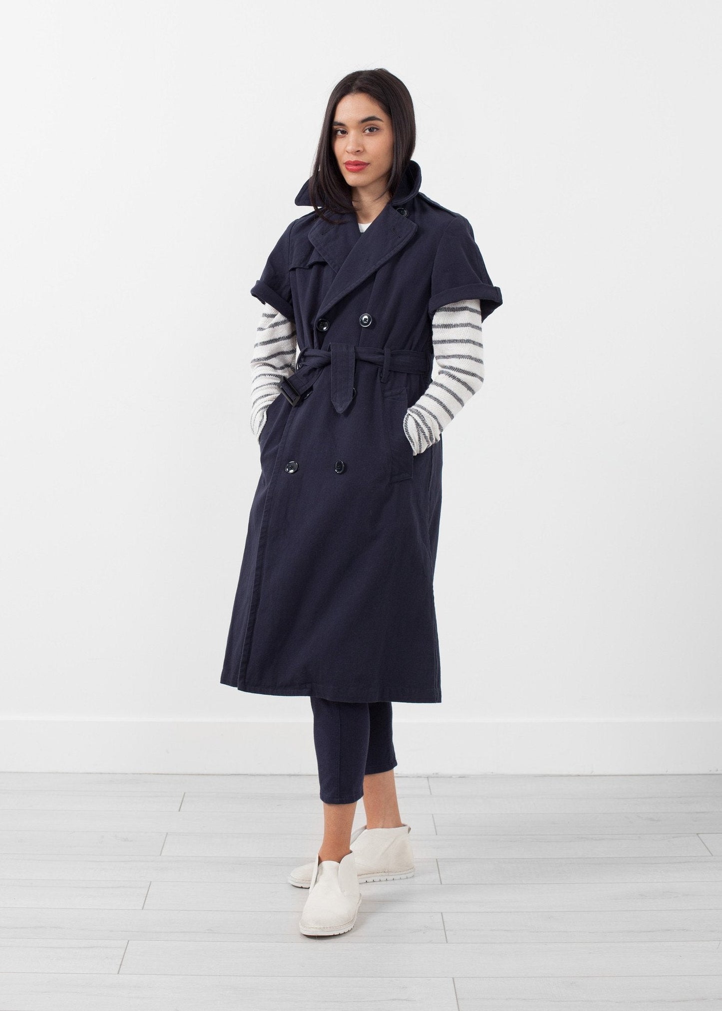 Trenchcoat mit Rollärmeln