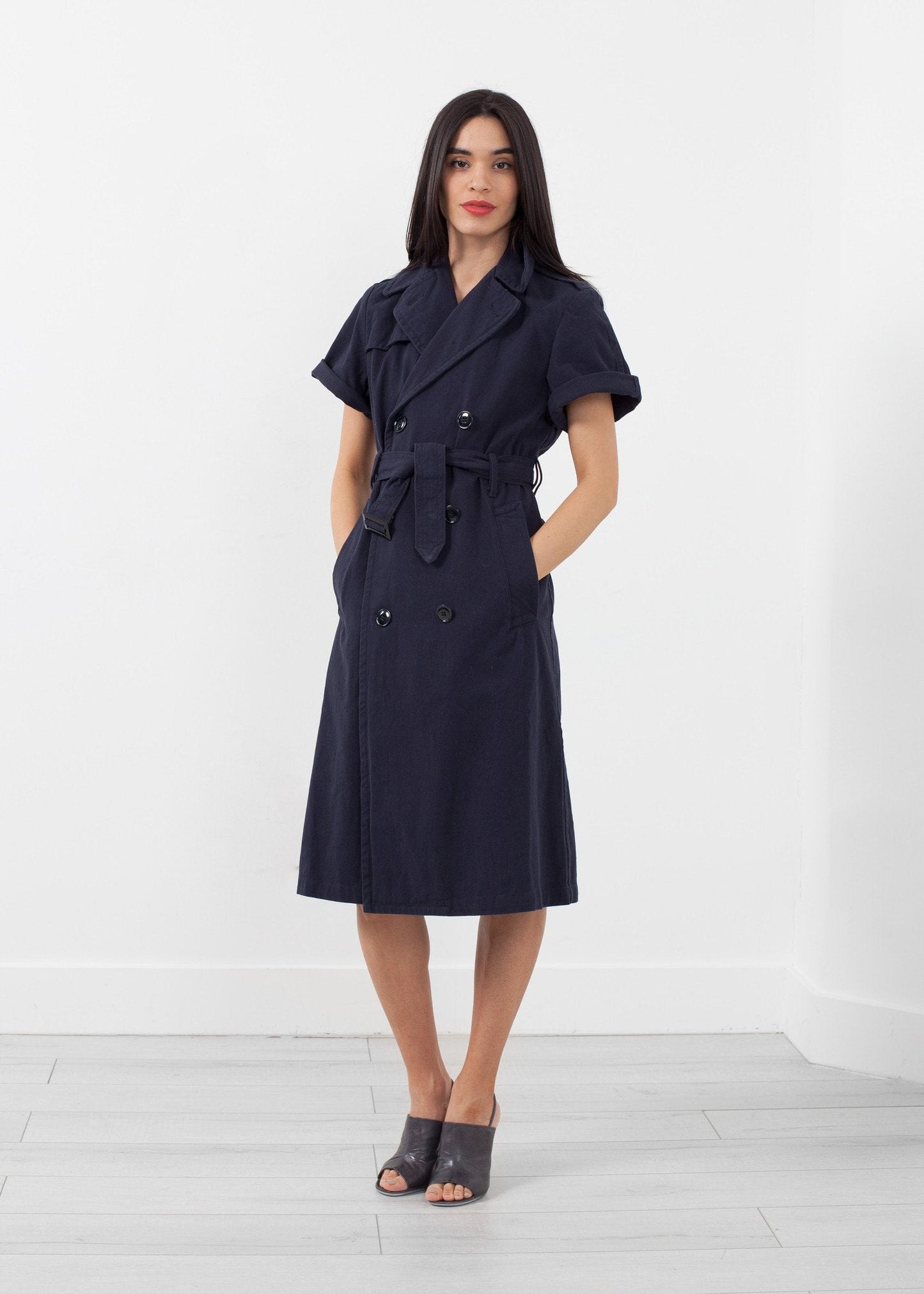 Trenchcoat mit Rollärmeln