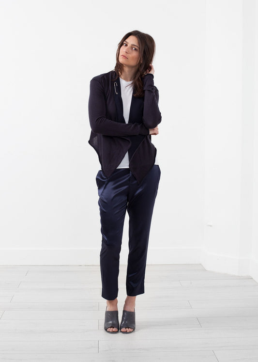 Cardigan à col drapé