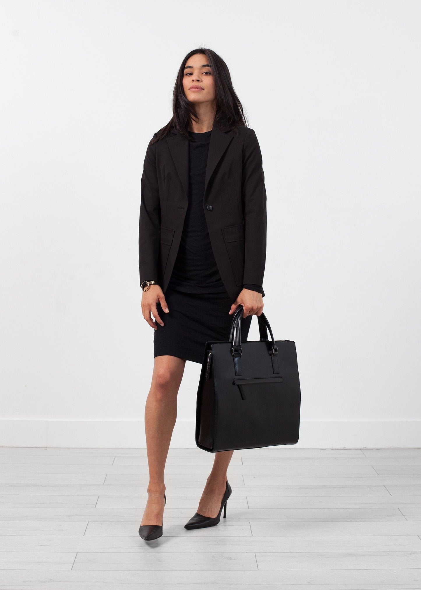 Blazer à double poche en noir