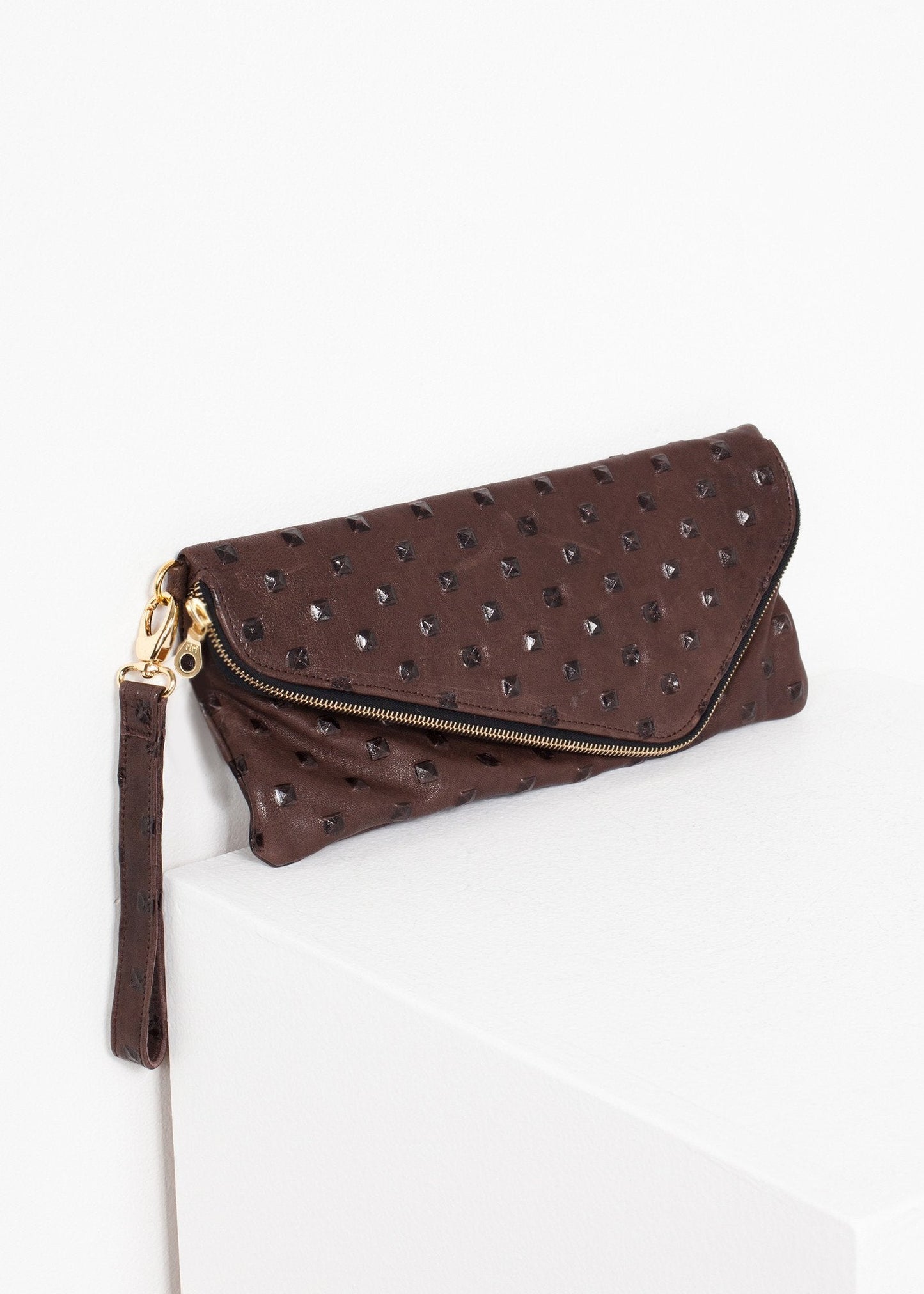 Roxanne Lederclutch in Braun