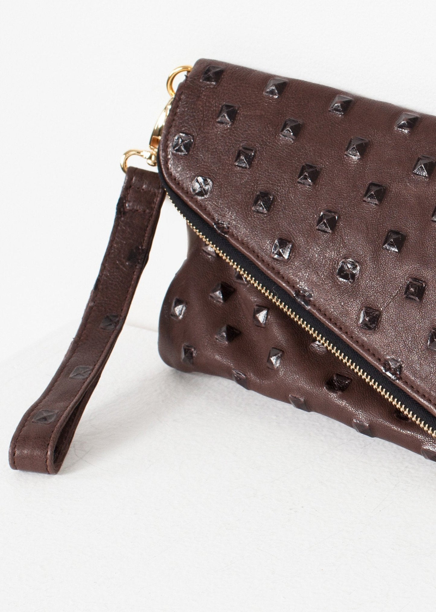 Roxanne Lederclutch in Braun