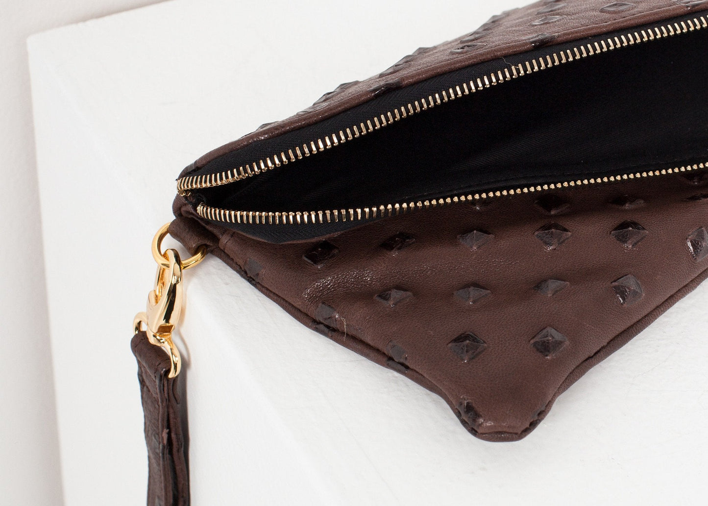 Roxanne Lederclutch in Braun