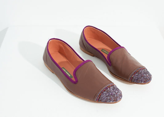 Bizi Cap Toe Mocassin Rose/Aubergine